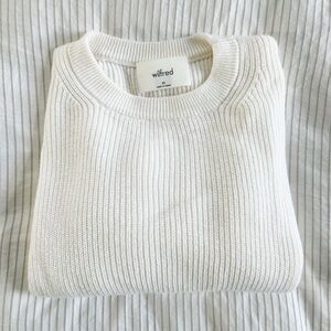 Wilfred White Ribbed Sweater